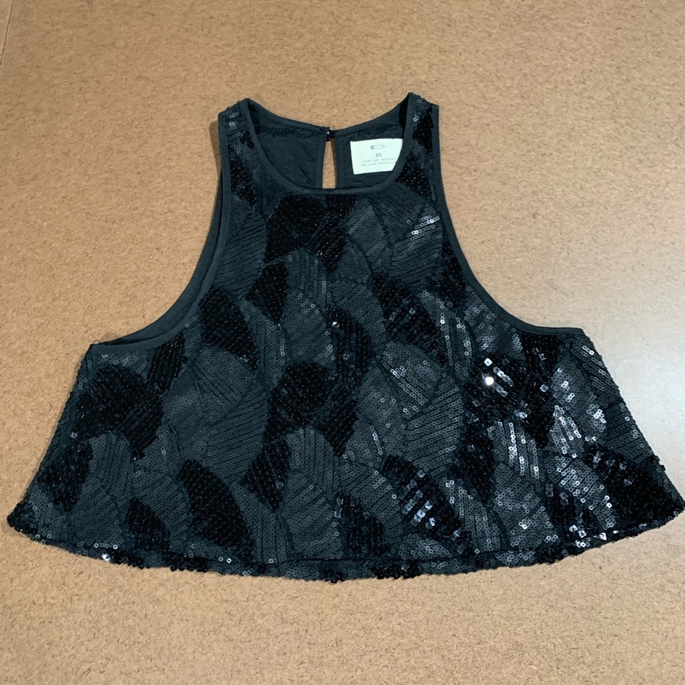 Sequin Cropped Top